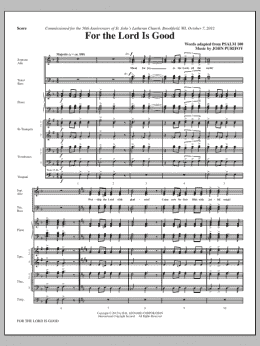 page one of For The Lord Is Good - Full Score (Choir Instrumental Pak)