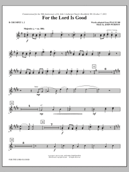 page one of For The Lord Is Good - Bb Trumpet 1,2 (Choir Instrumental Pak)