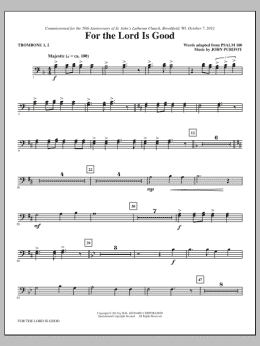 page one of For The Lord Is Good - Trombone 1, 2 (Choir Instrumental Pak)