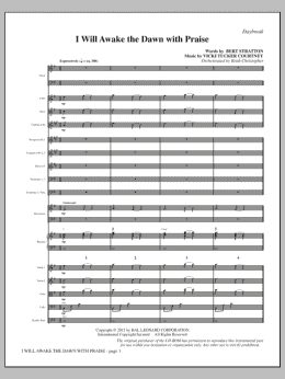 page one of I Will Awake The Dawn With Praise - Full Score (Choir Instrumental Pak)