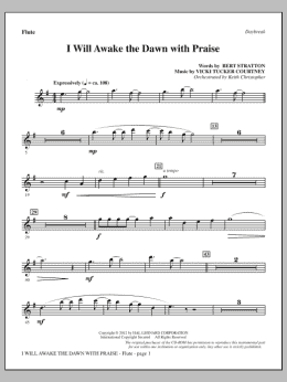 page one of I Will Awake The Dawn With Praise - Flute (Choir Instrumental Pak)