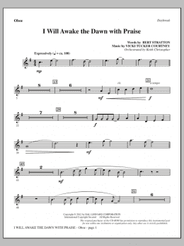 page one of I Will Awake The Dawn With Praise - Oboe (Choir Instrumental Pak)