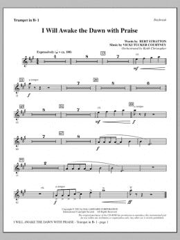 page one of I Will Awake The Dawn With Praise - Bb Trumpet 1 (Choir Instrumental Pak)