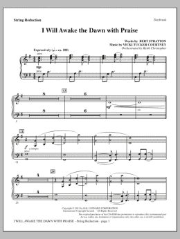 page one of I Will Awake The Dawn With Praise - Keyboard String Reduction (Choir Instrumental Pak)