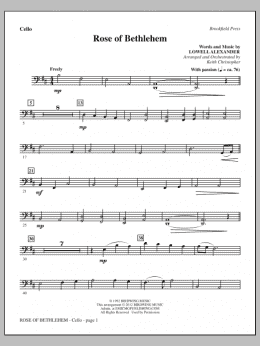 page one of Rose Of Bethlehem - Cello (Choir Instrumental Pak)