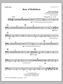 page one of Rose Of Bethlehem - Double Bass (Choir Instrumental Pak)