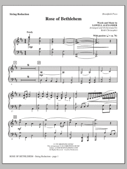 page one of Rose Of Bethlehem - Keyboard String Reduction (Choir Instrumental Pak)