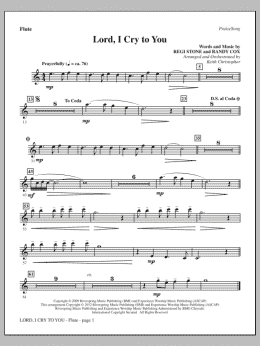 page one of Lord, I Cry To You - Flute (Choir Instrumental Pak)