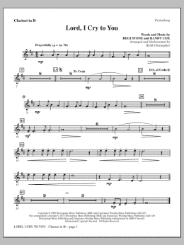 page one of Lord, I Cry To You - Bb Clarinet (Choir Instrumental Pak)