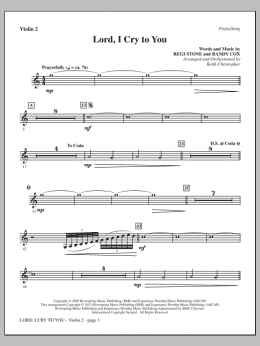 page one of Lord, I Cry To You - Violin 2 (Choir Instrumental Pak)