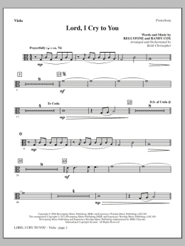 page one of Lord, I Cry To You - Viola (Choir Instrumental Pak)