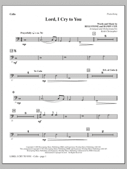 page one of Lord, I Cry To You - Cello (Choir Instrumental Pak)