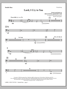 page one of Lord, I Cry To You - Double Bass (Choir Instrumental Pak)