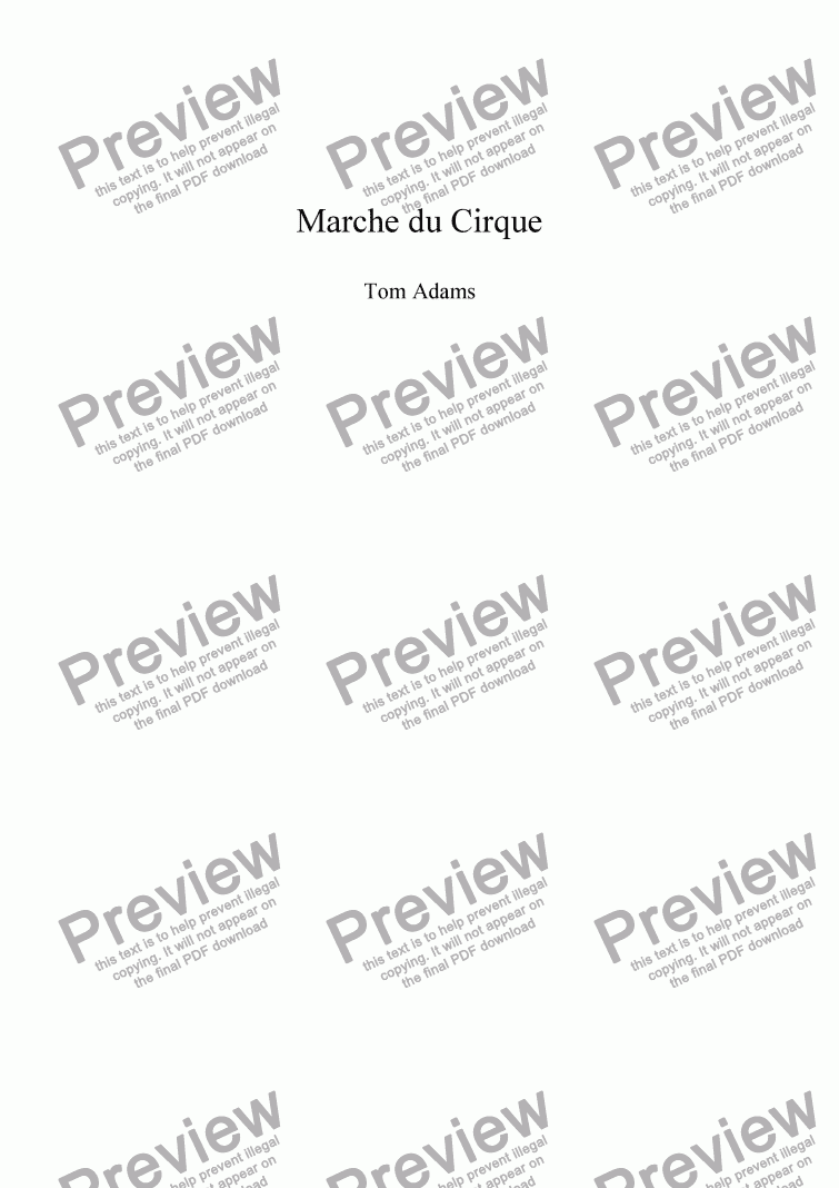 page one of Marche du Cirque