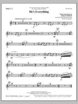 page one of He's Everything - Flute 1 & 2 (Choir Instrumental Pak)