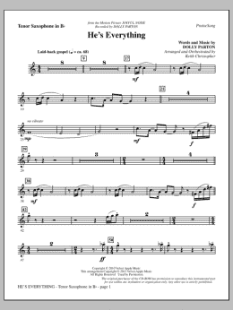 page one of He's Everything - Tenor Sax (Choir Instrumental Pak)