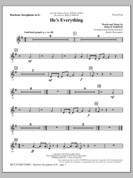 page one of He's Everything - Baritone Sax (Choir Instrumental Pak)