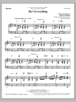page one of He's Everything - Rhythm (Choir Instrumental Pak)