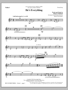 page one of He's Everything - Violin 1 (Choir Instrumental Pak)