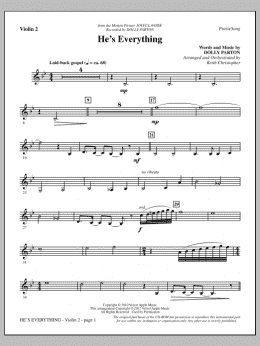 page one of He's Everything - Violin 2 (Choir Instrumental Pak)