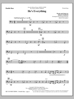 page one of He's Everything - Double Bass (Choir Instrumental Pak)