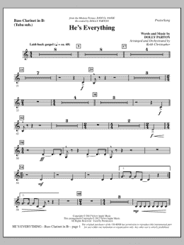 page one of He's Everything - Bass Clarinet (sub. Tuba) (Choir Instrumental Pak)