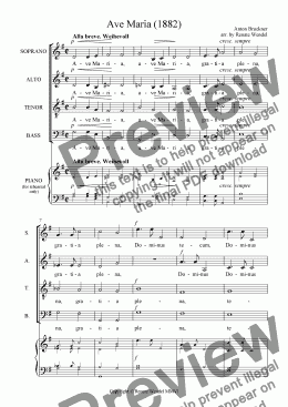 page one of Ave Maria (1882) arr. for SATB a cappella