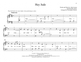 page one of Hey Jude (arr. Christopher Hussey) (Piano Duet)