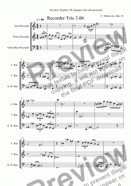 page one of Recorder Trio, Mar. 10, 2006