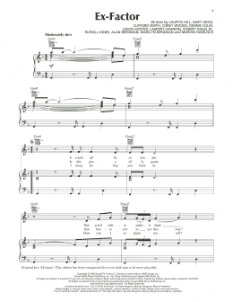 page one of Ex-Factor (Piano, Vocal & Guitar Chords (Right-Hand Melody))