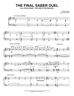 page one of The Final Saber Duel (from The Rise Of Skywalker) (Piano Solo)