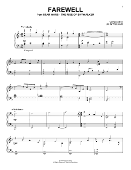 page one of Farewell (from The Rise Of Skywalker) (Piano Solo)