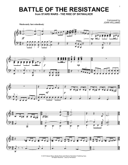 page one of Battle Of The Resistance (from The Rise Of Skywalker) (Piano Solo)