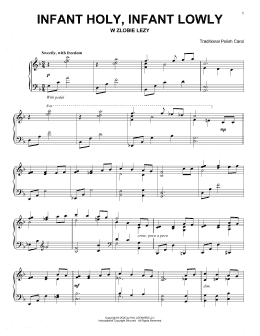 page one of Infant Holy, Infant Lowly (Piano Solo)