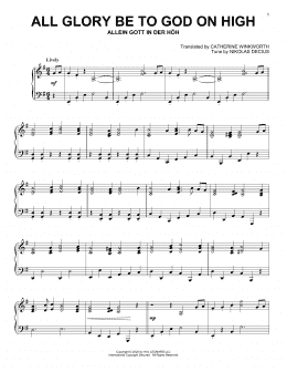 page one of All Glory Be To God On High (Piano Solo)