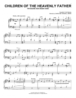 page one of Children Of The Heavenly Father (Piano Solo)