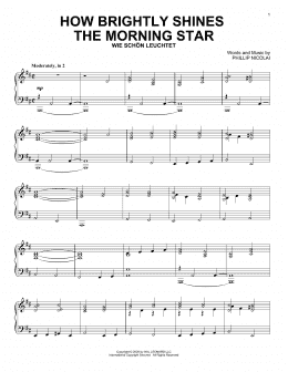 page one of How Brightly Shines The Morning Star (Piano Solo)