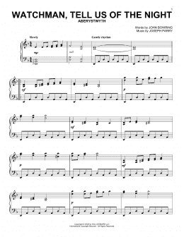 page one of Watchman, Tell Us Of The Night (Piano Solo)