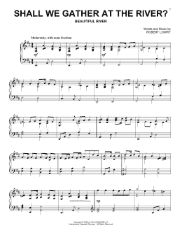 page one of Shall We Gather At The River? (Piano Solo)