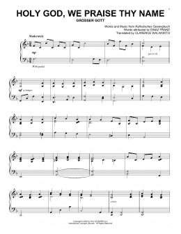 page one of Holy God, We Praise Thy Name (Piano Solo)
