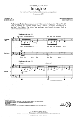 page one of Imagine (arr. Kirby Shaw) (SAB Choir)
