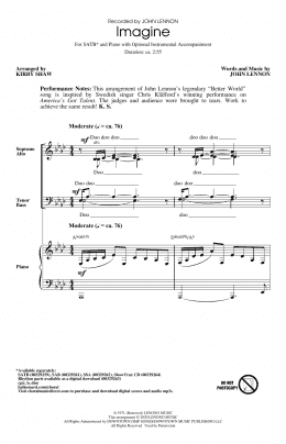 page one of Imagine (arr. Kirby Shaw) (SATB Choir)