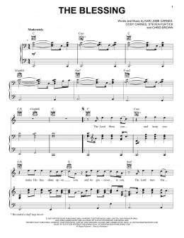 page one of The Blessing (Piano, Vocal & Guitar Chords (Right-Hand Melody))