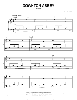 page one of Downton Abbey (Theme) (Very Easy Piano)