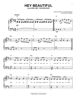 page one of Hey Beautiful (from How I Met Your Mother) (Very Easy Piano)