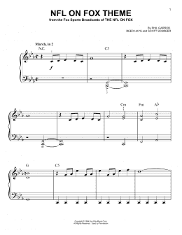 page one of NFL On Fox Theme (Very Easy Piano)