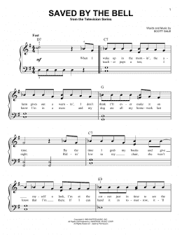 page one of Saved By The Bell (Very Easy Piano)