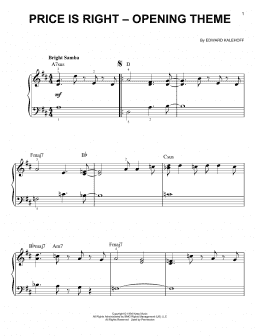 page one of Price Is Right - Opening Theme (Very Easy Piano)