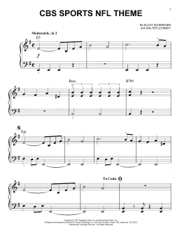 page one of CBS Sports NFL Theme (Very Easy Piano)