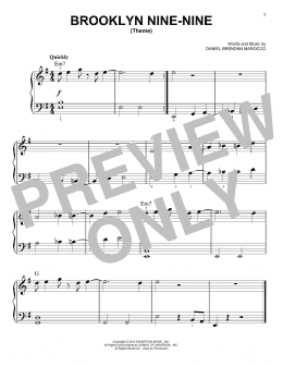 page one of Brooklyn Nine-Nine (Theme) (Very Easy Piano)